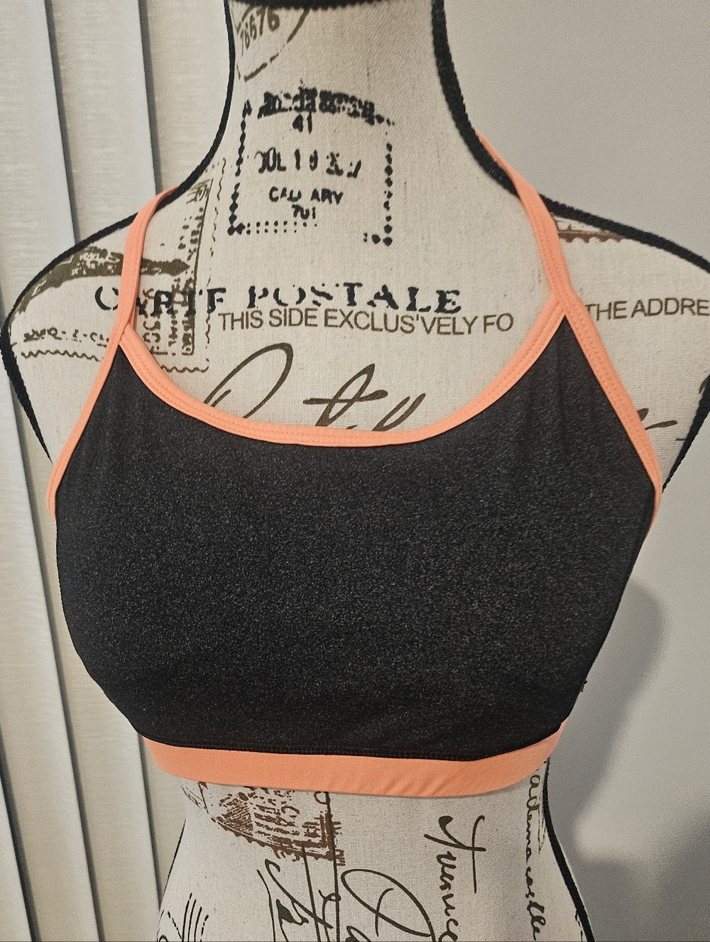 Charcoal & Coral Sports Bralette - Women Intimates
